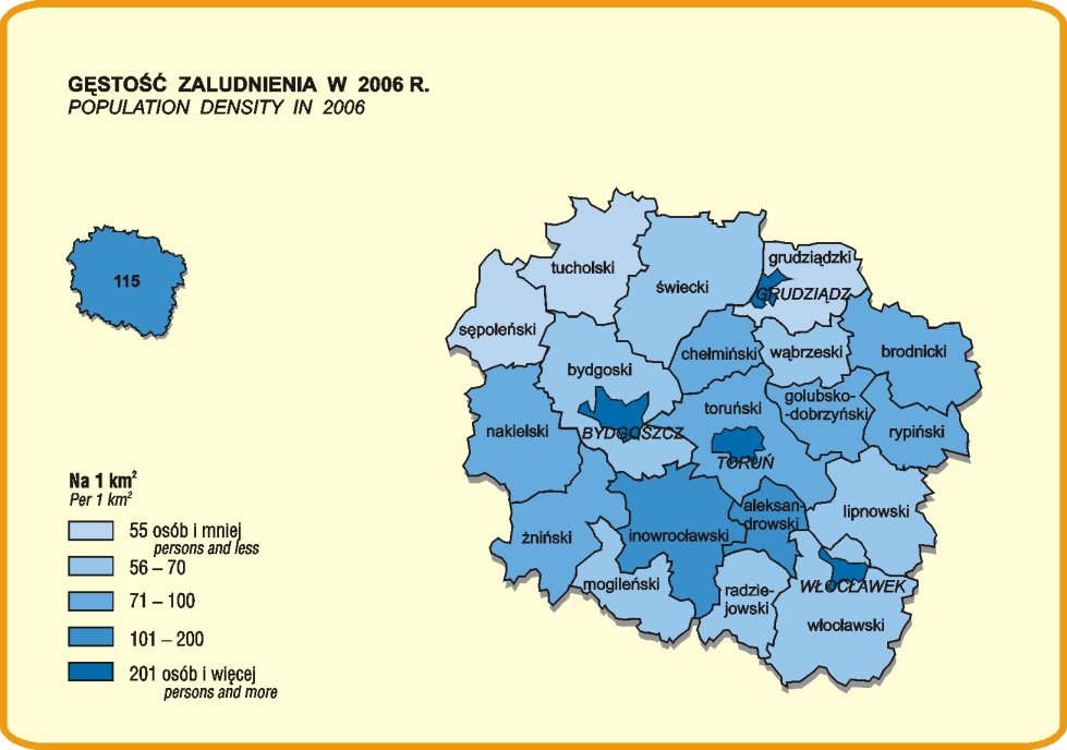 Urząd Statystyczny W Bydgoszczy Publikacje Województwo Kujawsko Pomorskie 2013 Podregiony 4117