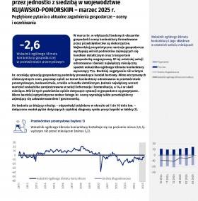 Koniunktura gospodarcza w województwie kujawsko-pomorskim w marcu 2025 roku