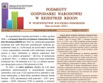 Podmioty gospodarki narodowej w rejestrze REGON w województwie kujawsko-pomorskim. Stan na koniec 2016 r. Foto