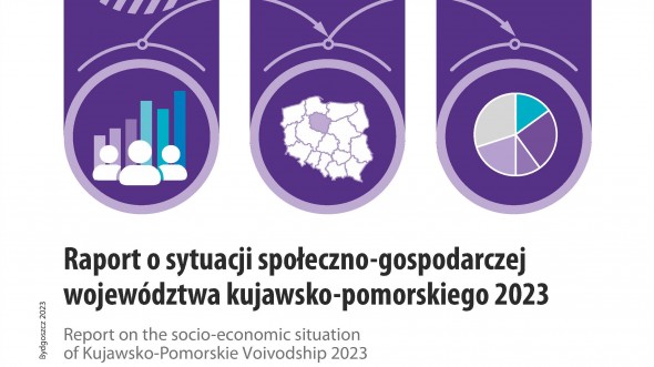 Okładka opracowania Raport o sytuacji społeczno-gospodarczej województwa kujawsko-pomorskiego 2023