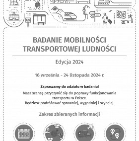 Plakat Badania mobilności transportowej ludności