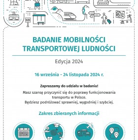 Plakat Badania mobilności transportowej ludności